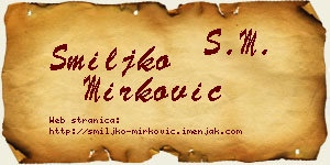 Smiljko Mirković vizit kartica